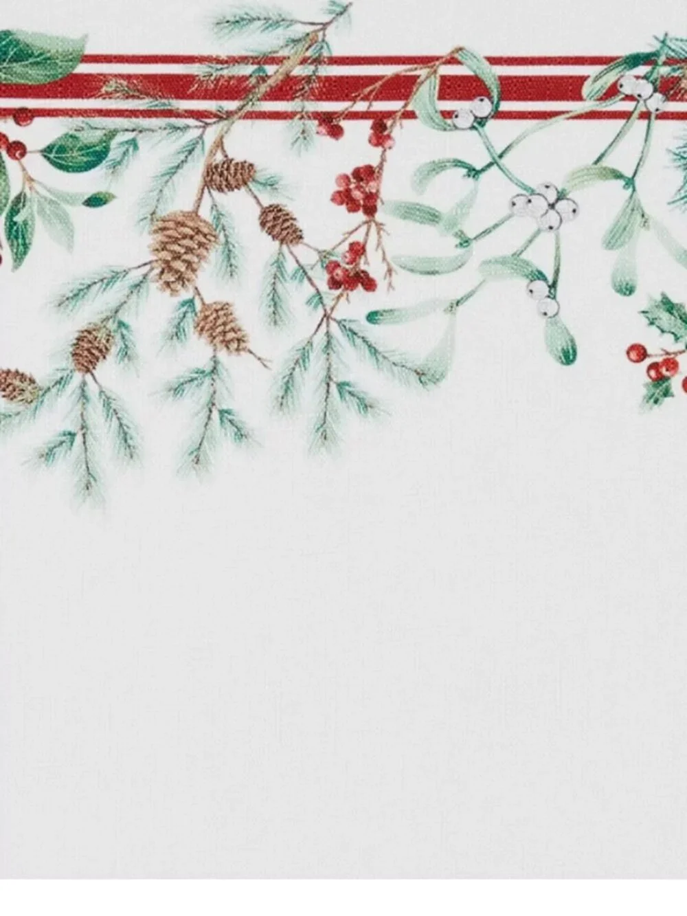 Elrene Home Fashions Winter Holiday Berry Fabric Tablecloth, 102 X 60